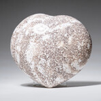 Genuine Polished Ocean Jasper Heart with Acrylic Display Stand // 468.4g