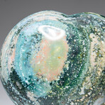 Genuine Polished Ocean Jasper Heart with Acrylic Display Stand // 442.7g