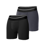 Standard Fit Boxer Briefs // Pack of 2 // Black + Iron (3XL)