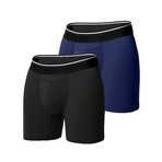 Standard Fit Boxer Briefs // Pack of 2 // Black + Navy (L)