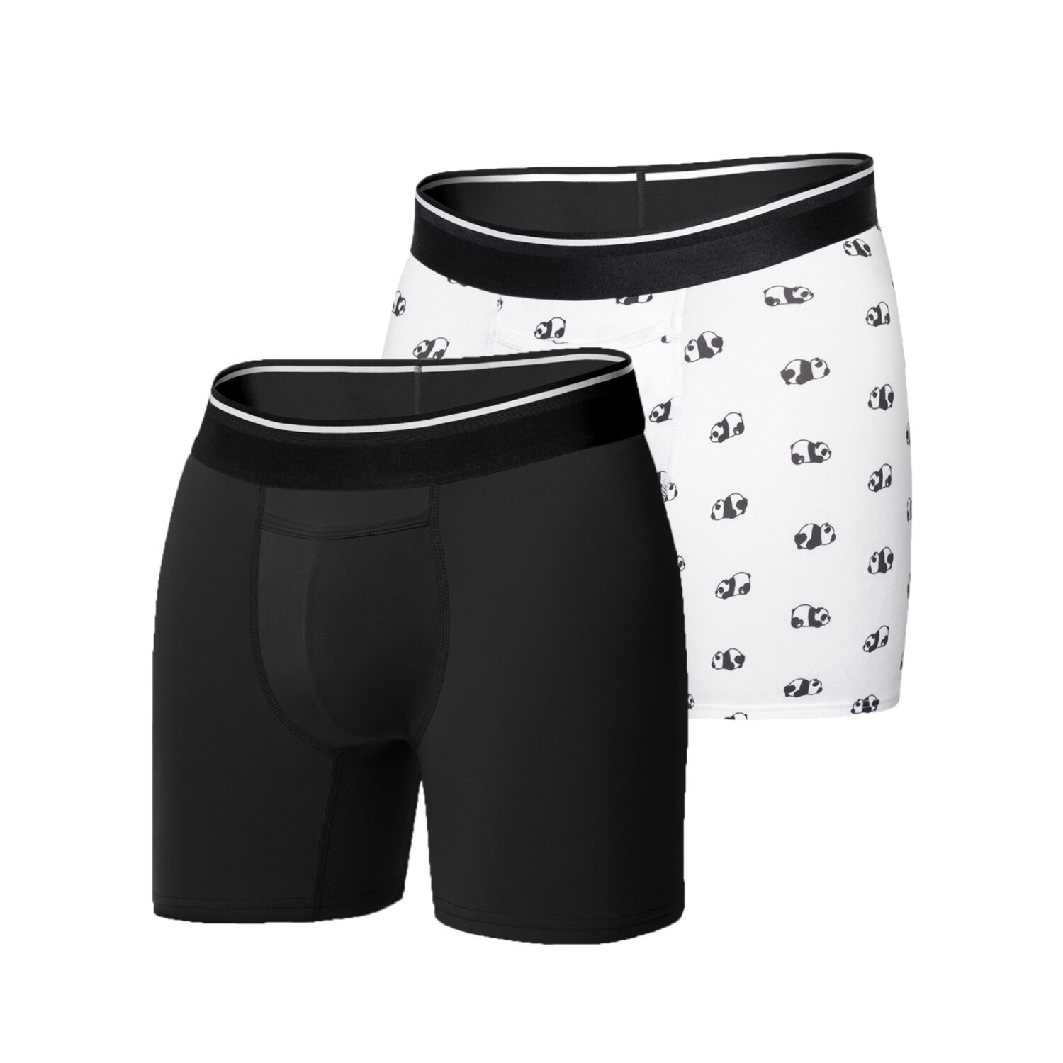 Standard Fit Boxer Briefs // Pack of 2 // Black + Panda (XS) - All Citizens  - Touch of Modern