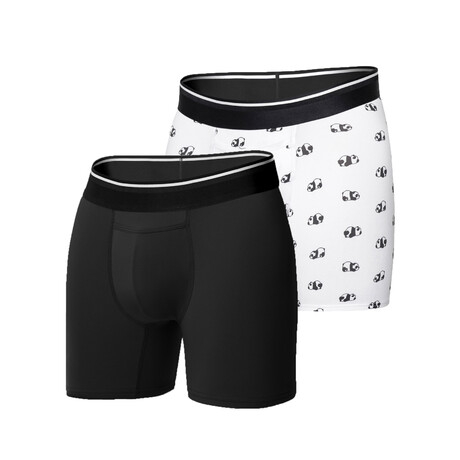 Standard Fit Boxer Briefs // Pack of 2 // Black + Panda (XS)