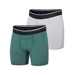 Athletic Fit Boxer Briefs // Pack of 2 // Hunter + Light Gray (M)