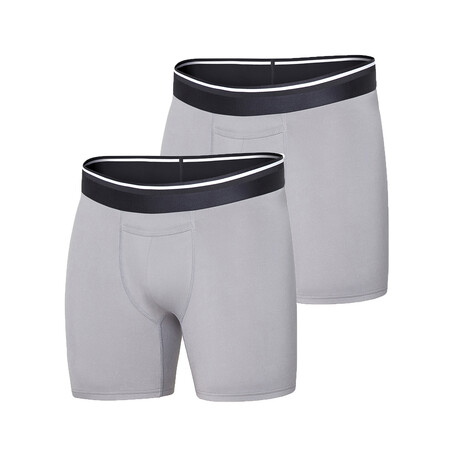 Standard Fit Boxer Briefs // Pack of 2 // Light Gray (XS)