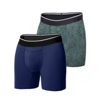 Standard Fit Boxer Briefs // Pack of 2 // Navy + Rainforest (XL)