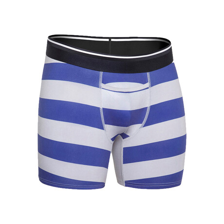 Standard Fit Boxer Briefs // Gray + Navy Stripes (XS)