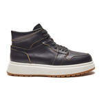 High Top Flowy Layering Sneaker // Black (Men's Euro 38)