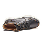 High Top Flowy Layering Sneaker // Black (Men's Euro 38)