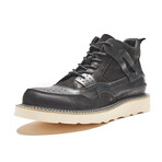 Airy Hook Lace Up Boots // Black (Men's Euro 38)
