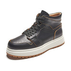 High Top Flowy Layering Sneaker // Black (Men's Euro 38)