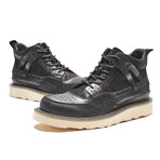 Airy Hook Lace Up Boots // Black (Men's Euro 38)