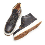 High Top Flowy Layering Sneaker // Black (Men's Euro 38)