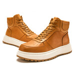 High Top Motorcycle Style Sneakers // Camel (Men's Euro 38)