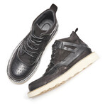 Airy Hook Lace Up Boots // Black (Men's Euro 38)