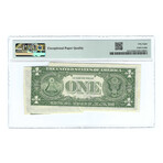 1985 $1 Small Size Federal Reserve Note // Gutter Fold Error // PMG Certified Choice About Uncirculated 58 EPQ