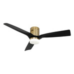 Spezia 52" 3-Blade Smart Ceiling Fan + Led Light Kit // Gold + Black