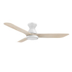 JAARON 52" 3-Blade Smart Ceiling Fan + LED Light Kit // White + White Oak
