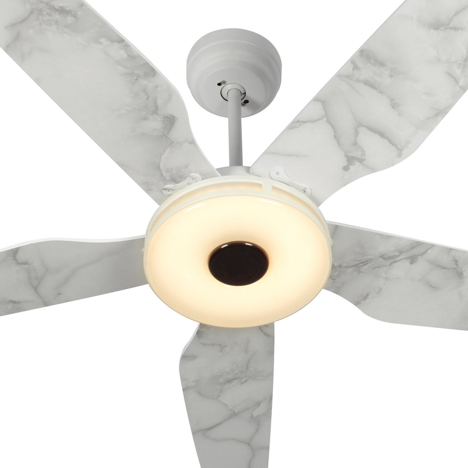 Elira 52" 5Blade Smart Ceiling Fan + Led Light Kit // White + Marble