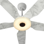 Elira 52" 5-Blade Smart Ceiling Fan + Led Light Kit // White + Marble