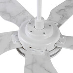 Elira 52" 5-Blade Smart Ceiling Fan + Led Light Kit // White + Marble