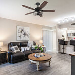 Huntley 52" 5-Blade Vintage Ceiling Fan + Light // Black + Walnut