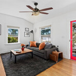 Huntley 56" 5-Blade Crystal Ceiling Fan + Light // Black + Rosewood