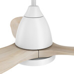 Garrick 52" 3-Blade Smart Ceiling Fan + Led Light Kit // White + White Oak