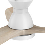 JAARON 52" 3-Blade Smart Ceiling Fan + LED Light Kit // White + White Oak
