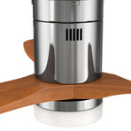 Labelle 52" 3-Blade Smart Ceiling Fan + Led Light Kit // Silver + Red Wood