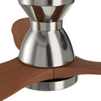 Jaaron 52" 3-Blade Smart Ceiling Fan + Led Light Kit // Silver + Red Wood