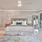 Spezia 52" 3-Blade Smart Ceiling Fan + Led Light Kit // White + Light Wood