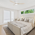 JAARON 52" 3-Blade Smart Ceiling Fan + LED Light Kit // White + White Oak