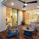 Spezia 52" 3-Blade Smart Ceiling Fan + Led Light Kit // Gold + Black