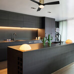 Spezia 52" 3-Blade Smart Ceiling Fan + Led Light Kit // Gold + Black