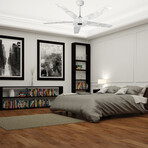 Elira 52" 5-Blade Smart Ceiling Fan + Led Light Kit // White + Marble