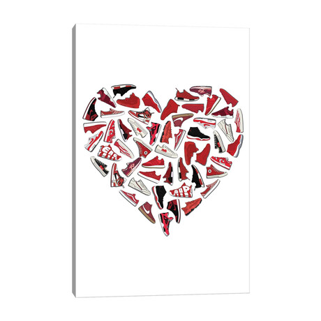 Sneaker Heart // avesix (18"H x 12"W x 1.5"D)