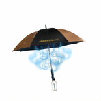 Rechargeable MisterBreeze Misting Umbrella // Black & Gold