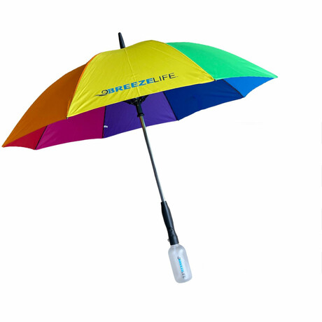 Rechargeable MisterBreeze Misting Umbrella // Rainbow