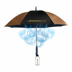 Rechargeable MisterBreeze Misting Umbrella // Black & Gold