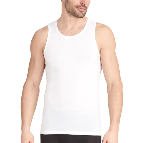 Cool Cotton Stay-Tucked Tank Top Undershirt // White (S)
