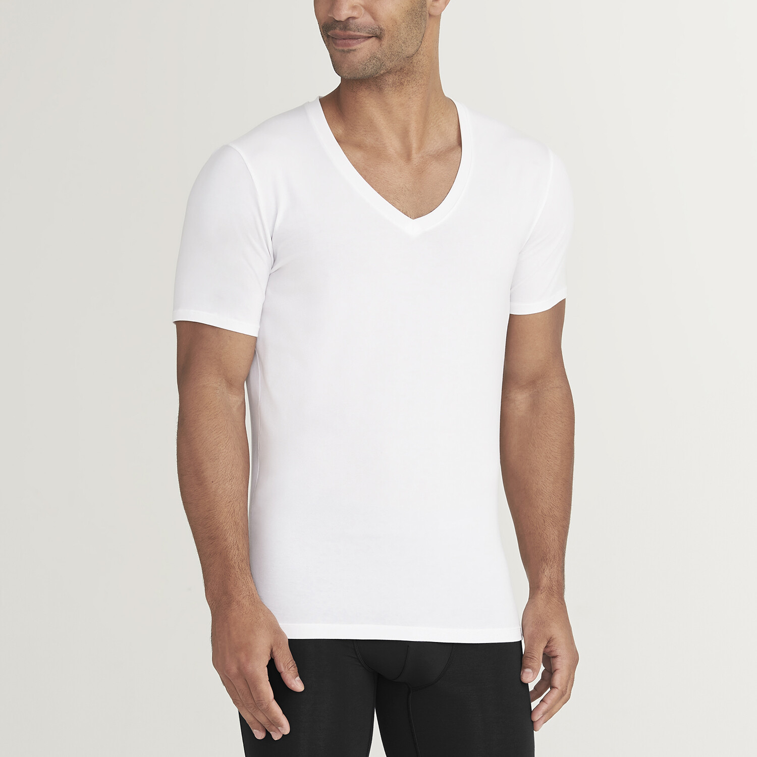 Cool Cotton Stay-Tucked Deep V-Neck Undershirt // White (S) - Tommy ...