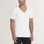 Cool Cotton Stay-Tucked Deep V-Neck Undershirt // White (S)