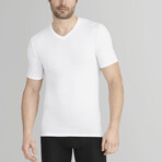Cool Cotton Stay-Tucked High V-Neck Undershirt // White (S)