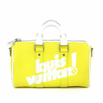 Leather Shoulder Bag // White + Yellow // Store Display