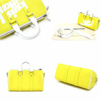 Leather Shoulder Bag // White + Yellow // Store Display