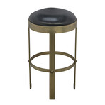 Prince Counter Stool with Leather // Brass Finish