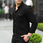 Double Pocket Button-Up // Black (S)