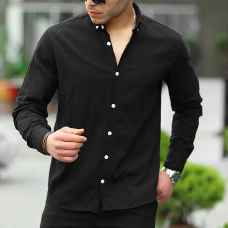 Button-Up Shirt // Black (S)