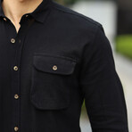 Double Pocket Button-Up // Black (S)