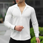 Waffle Pattern Shirt // White (S)